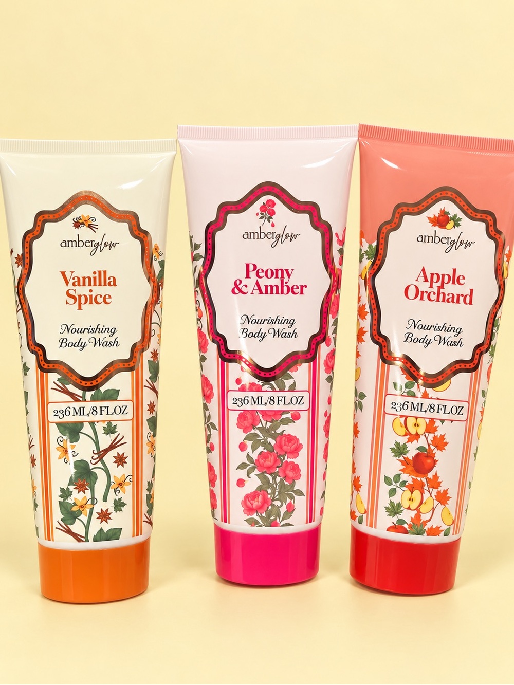 Amber Glow Nourishing Body Wash Set